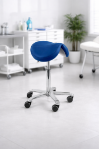 Стул медицинский винтовой синего цвета