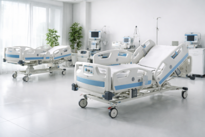 Медицинские кровати для пациентов с электроприводом в клиническом помещении